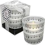 Gift House Music Frosted Candle Holder with Tea Light