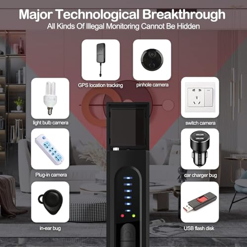 Image of Hidden Camera Detectors,Bug Detector Anti Spy Camera Finder,GPS Tracker Detector Hidden Device Detector,Signal Scanner for Hotels Car Home Travel,6 Levels Sensitivity 5 Modes