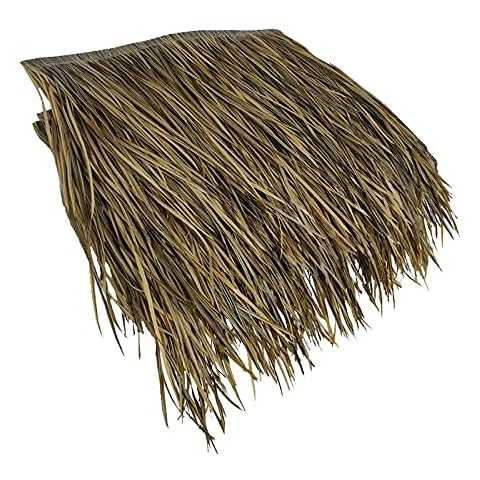 Lqdpdd Simulation Thatch Tile,Hot Melt Palm Roof Straw Roof Shingle,PE Fire Retardant Material,for Tiki Bar Garden Hawaii Beach Umbrella Wooden House(Size:2pcs,Color:Fireproof Palm) Cover