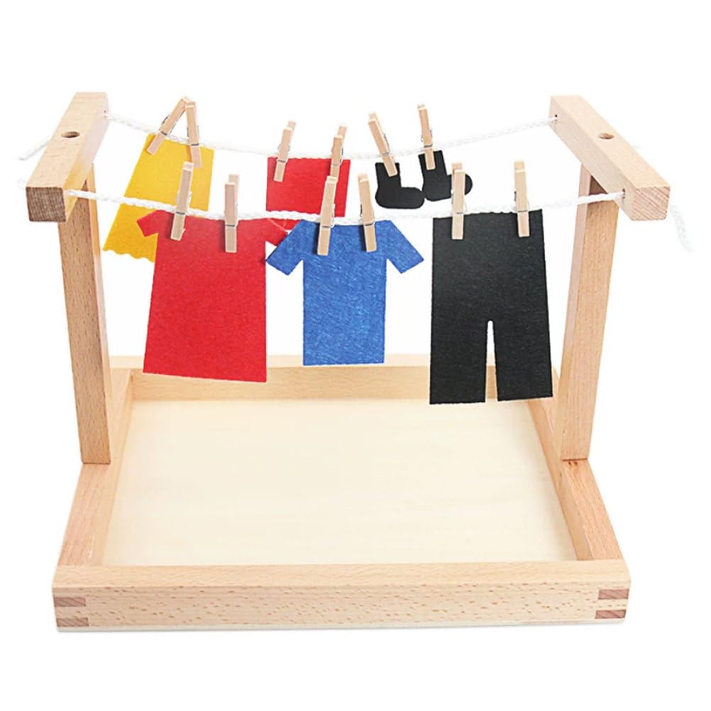 Giocattolo Montessoriano Stendibiancheria Legno