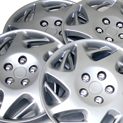 Image of Pack of 4 Hubcaps | Size 15-Inches | Wheel Covers | Style 2007j | Snap-On (Pop-On) Type Hub-caps (Not Fits Bolt-On Type) | Wheel Skin Cover WC5-15-2007j-S