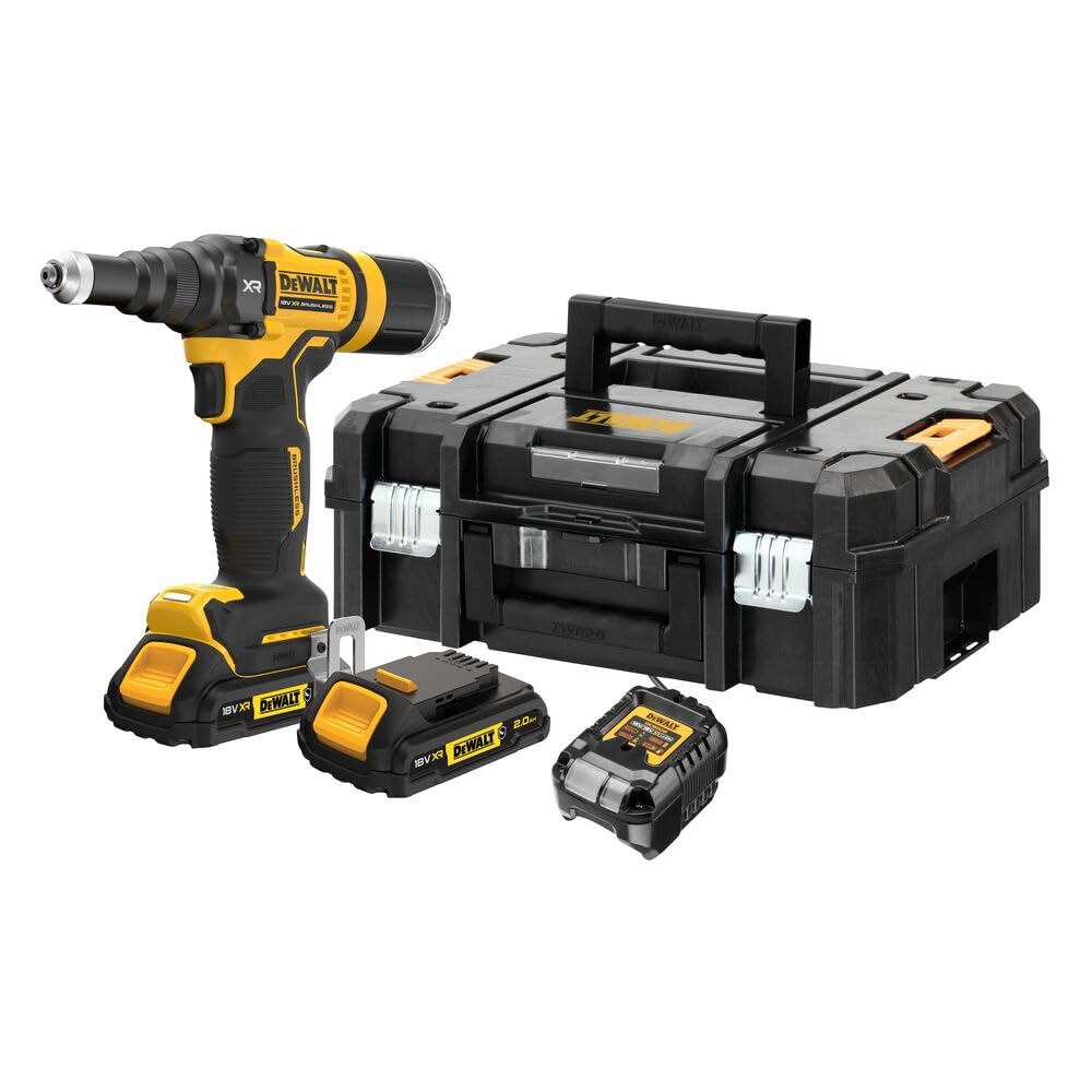 DEWALT DCF403D2GT-QW - Remachadora de batería de 2,4 a 4,8 mm