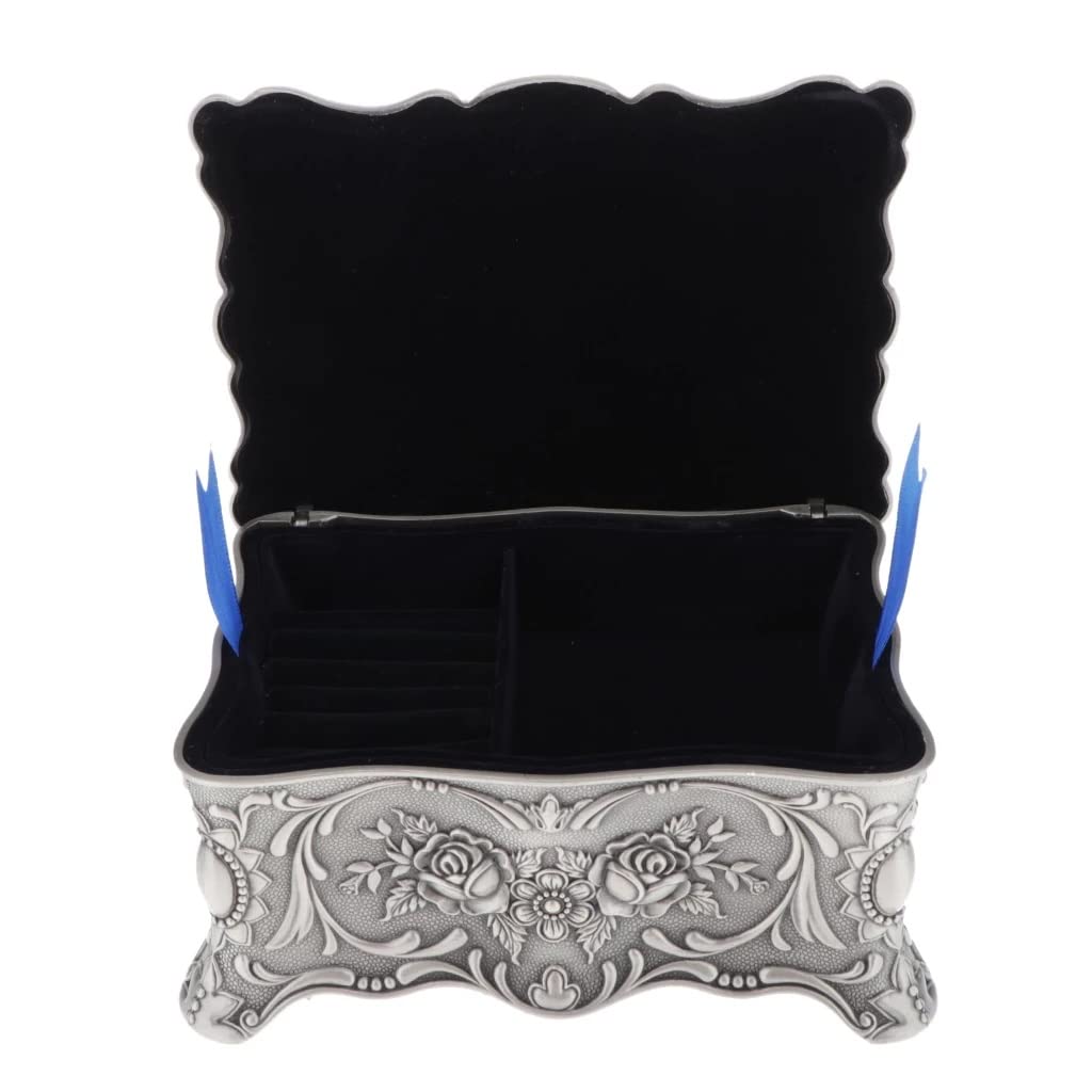 Boîtes à bijoux, Coffret à bijoux ancien vintage gravé motifs floraux