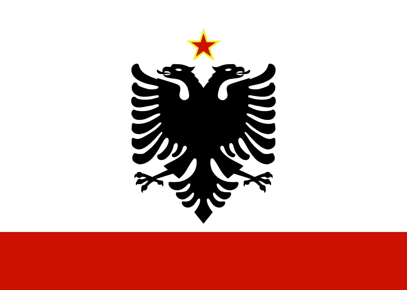 Drapeau Albanie Enseigne Navale XL pavillon historique 1958-1992 paysage