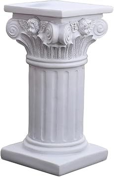 Decorative Greek Columns Resin Roman Pillars Column Decor 3.7x3.5x6.9 Inch Greek Statues Decor White Column Pedestal Stand