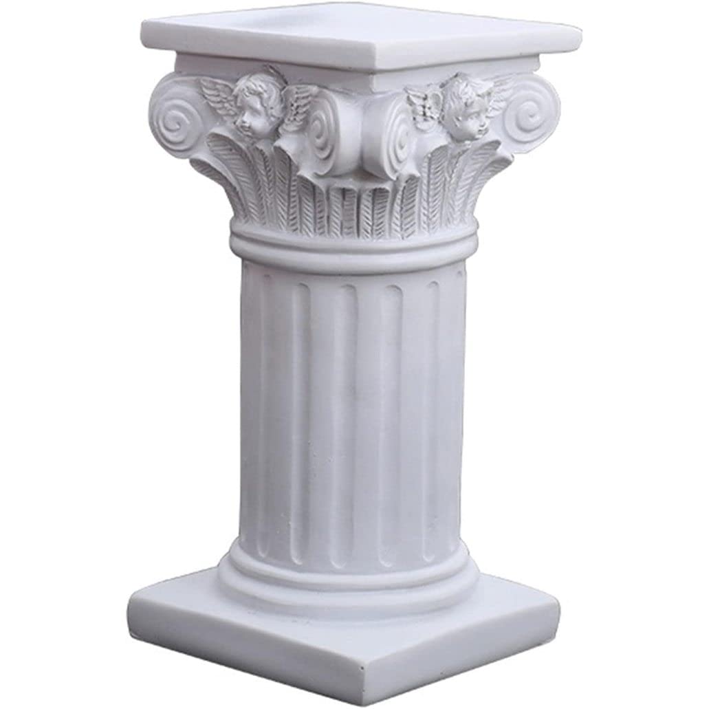 Yeaxxsqy Square Decorative Greek Columns Resin Roman Pillars Column Decor 3.7X3.5x6.9 Inch Greek Statues Decor White Column Pedestal Stand