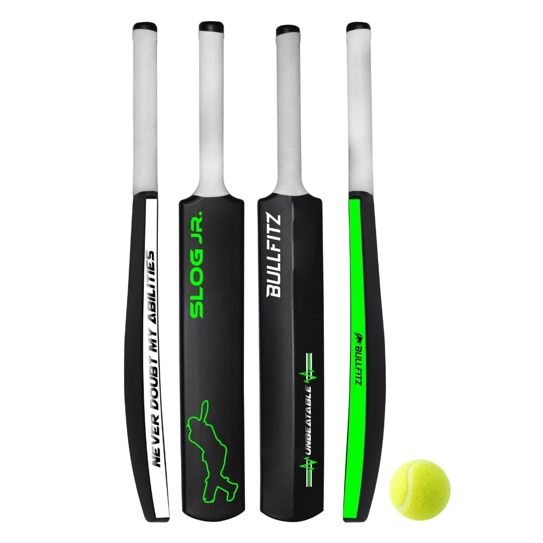 Bullfitz SLOG Plastic Cricket Bat & Tennis Ball Combo for Kids | Junior Size 28 Inch | Bat Ball Set for Boys & Girls | Street, Gully & Backyard Cricket | Age Upto 10 Years | Birthday Gift-picture-15