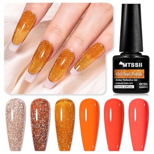 Set de 8 esmaltes en gel MTSSII naranja y coral miniatura 2