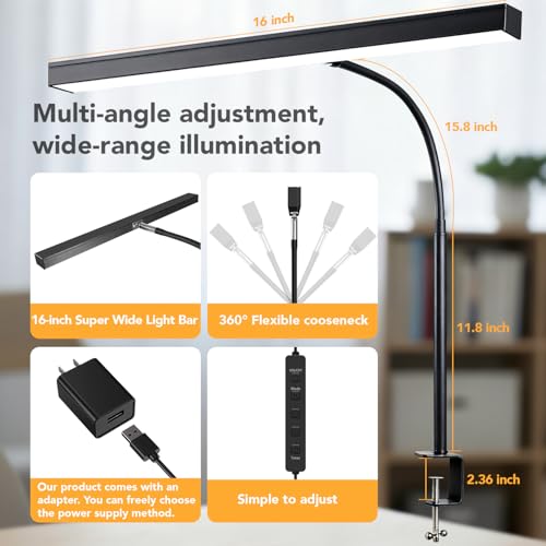 Lampe de bureau anti fatigue visuelle LED flexible avec télécommande