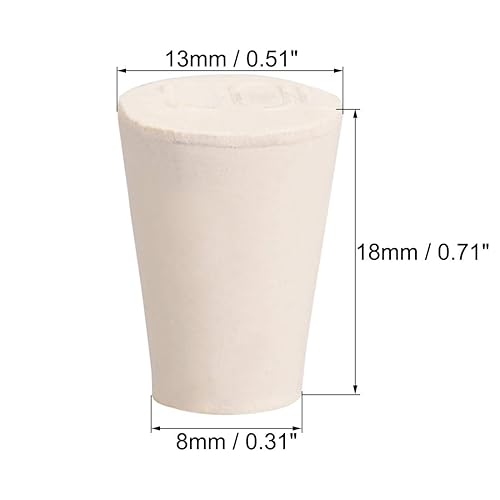 Miniatura 2 de uxcell Tapón de goma sólida en forma cónica blanca para tubo de laboratorio tamaño 000 20 unids