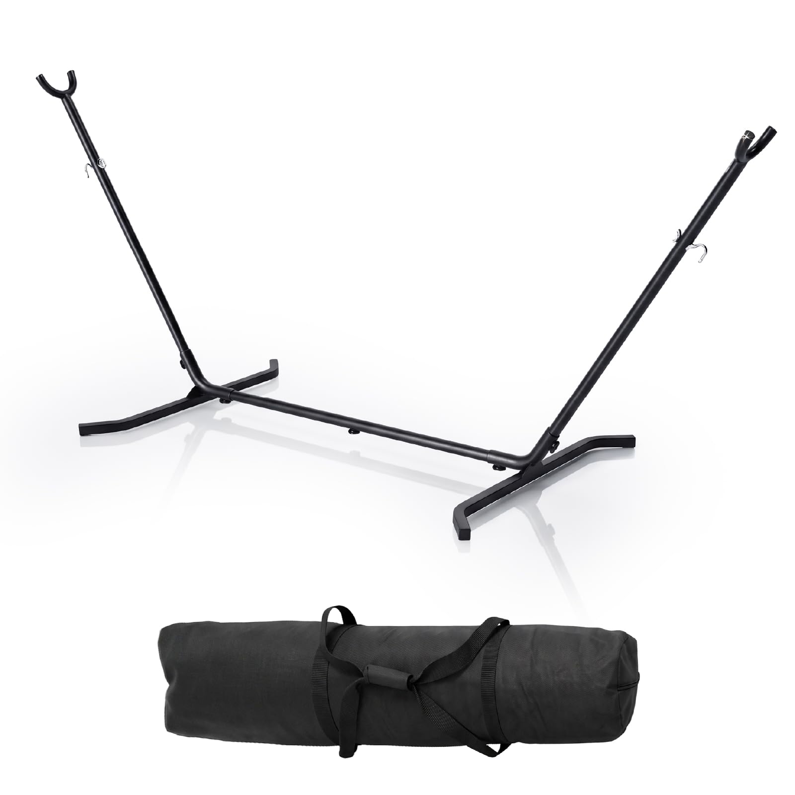 Support hamac Exterieur, Base en Tubes carrés améliorée pour Une stabilité Accrue, Hauteur réglable Il Existe 6 Niveaux de Hauteur réglables, 260L x 97B x 109H cm