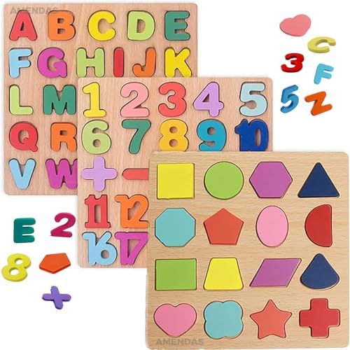 AMENDAS Wooden Learning Educational Board for Kids, Puzzle Toys f...