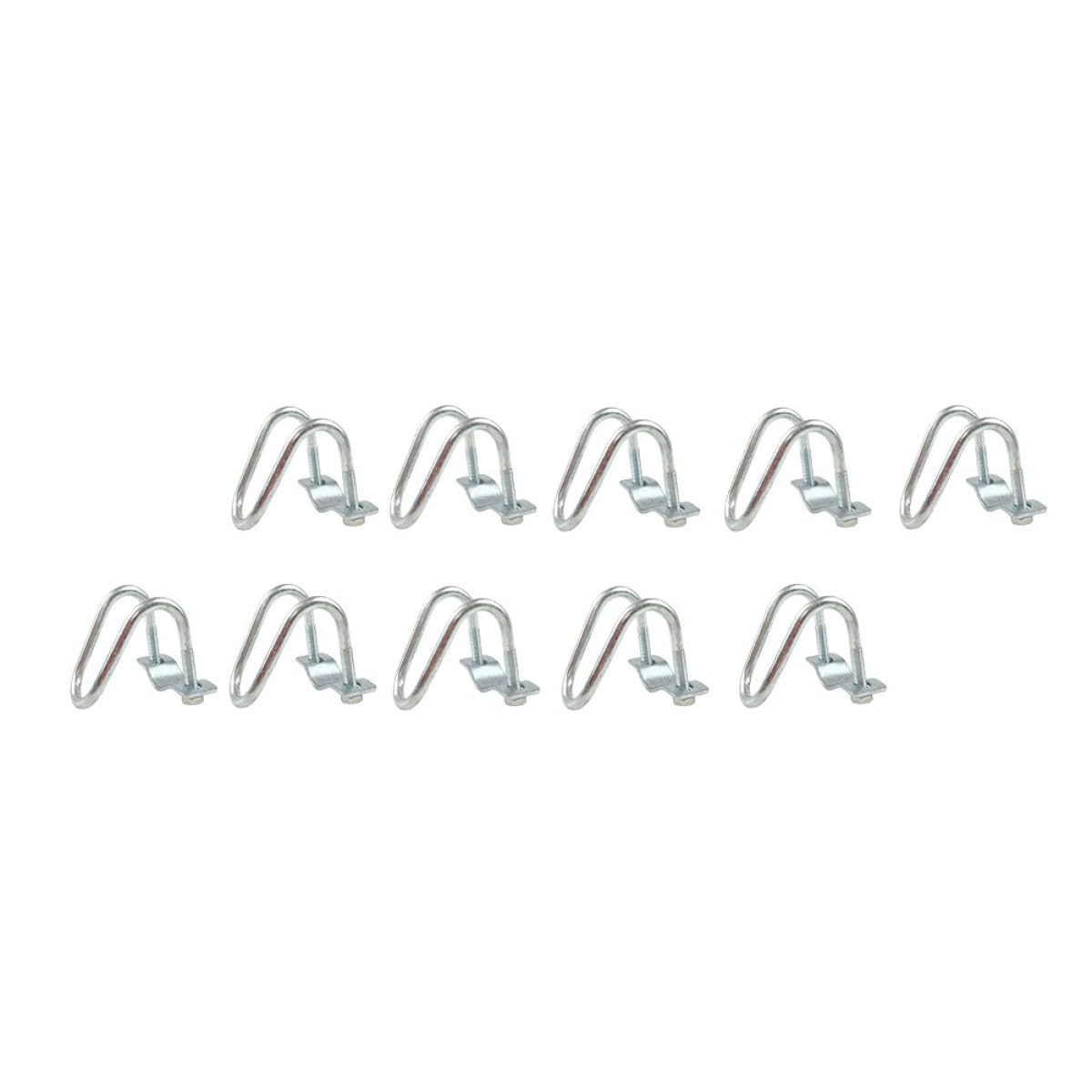 PRETYZOOM Clip per Condotte a Forma di U in Metallo Zincato 10 Pezzi Superficie Liscia e Facile da Usare per Recinzioni e Attrezzature per Allevamento Suino