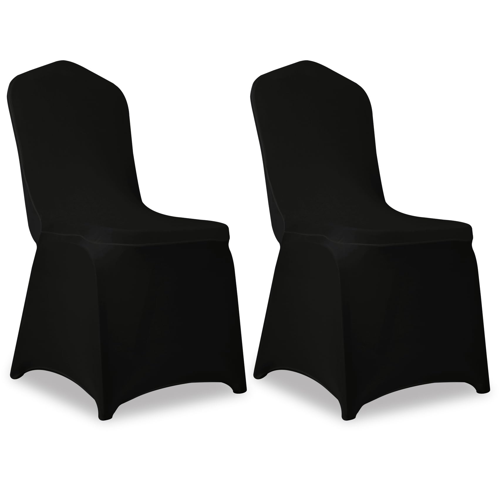 2 Pack Black Stretch Polyester Spandex Chair Covers Universal Washable Removable Chair Slipcovers Protector for Wedding Banquet Events Party Dining Decoration