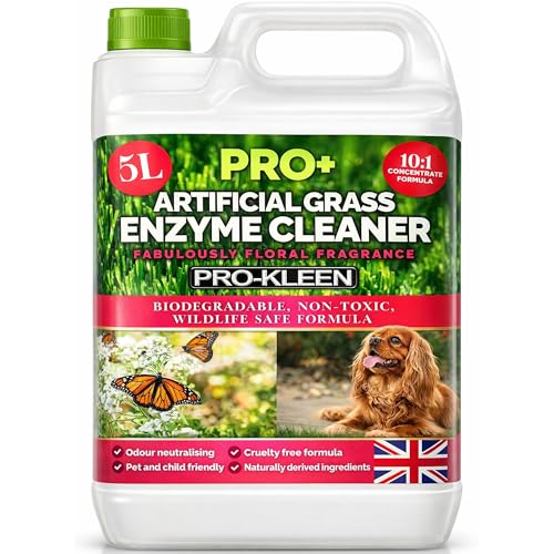 Pro-Kleen ProBio Artificial Grass Cleaner Probiotic Based Deodoriser Odour Eliminator 5L Non-Toxic Cruelty-free Pet Friendly. Fresh Cut Grass fragrance. Naturally derived Probiotic Cleaning (Floral) option