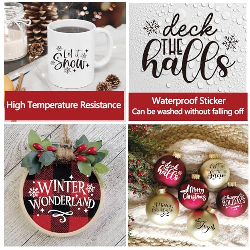 Huahui CHRISTMAS VINYL STICKERS Waterproof Christmas Decals For Ornament Ball Wood Cup Glass Water Bottle Decoration thumb #6