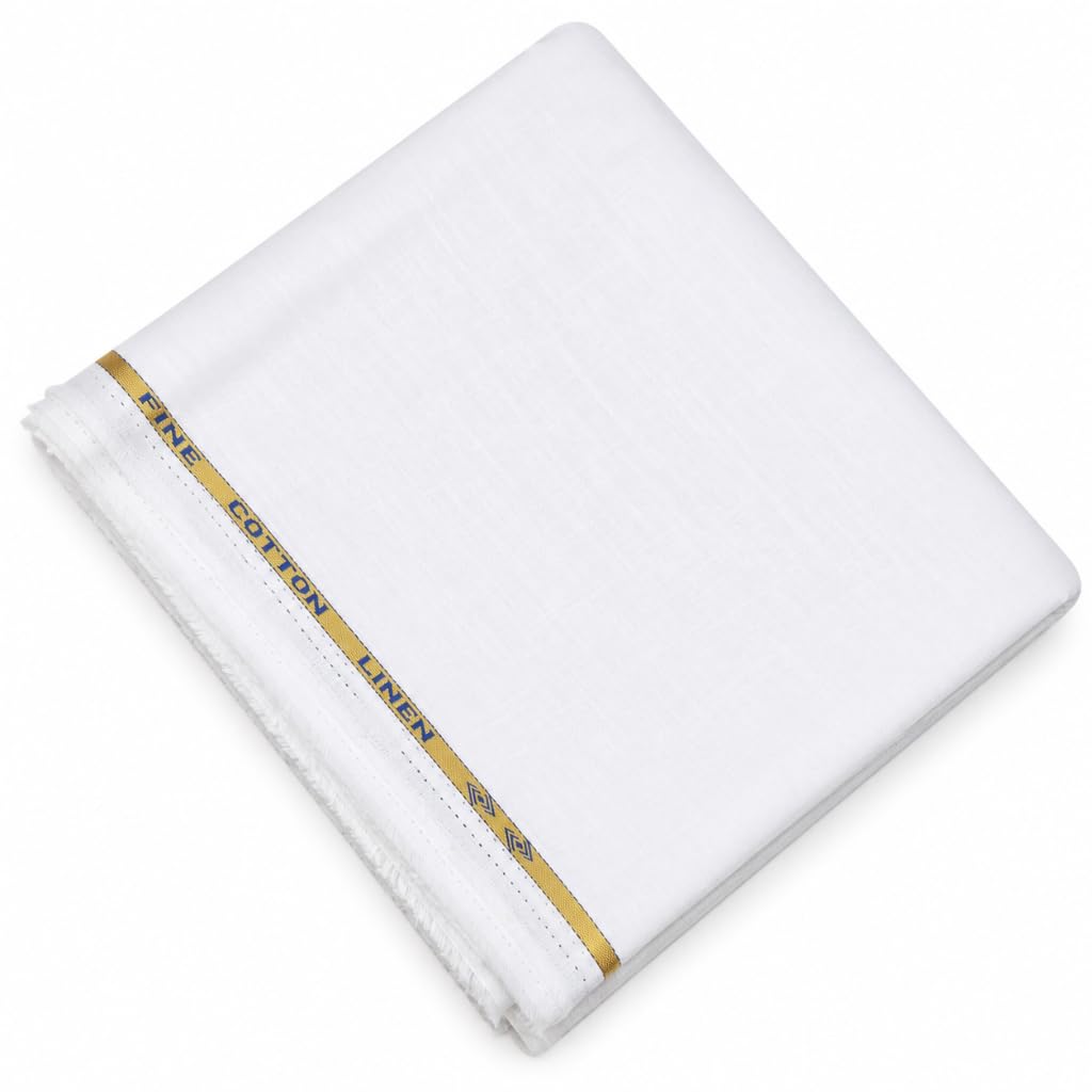 arogmira Men’s Unstitched 70 LEA White Pure Linen Fabric | 100% Pure Linen with Cotton-Like Comfort | Shirt, Trouser & Kurta Pajama Material | 58 Inch Width-picture-17