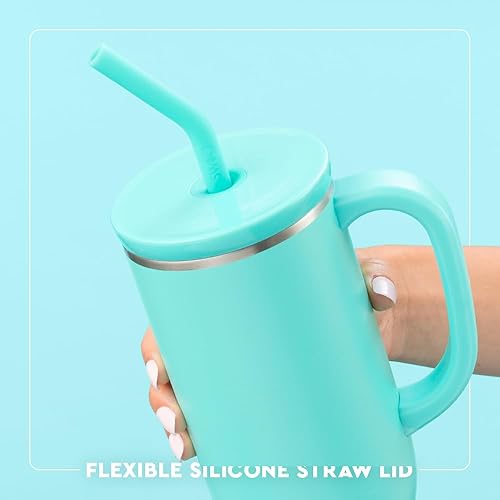 Miniatura 10 de Swig Life Mega taza de 40 onzas, vaso de 40 onzas con asa y pajilla, apto para vasos, apto para lavavajillas, vaso térmico extragrande, vaso térmico