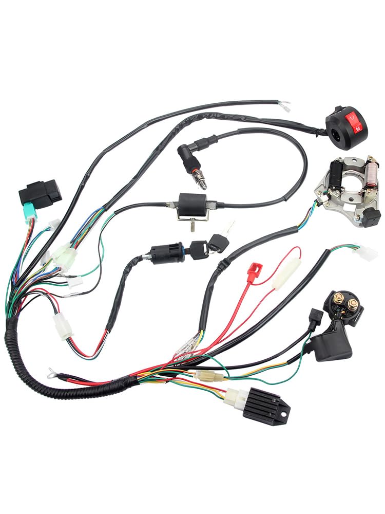 MASO - Assemblaggio di cablaggio elettrico, set di fili CDI per Dirt Bike cinese ATV QUAD 50/70/90/110CC 125, kit di cablaggio della bobina di accensione CDI