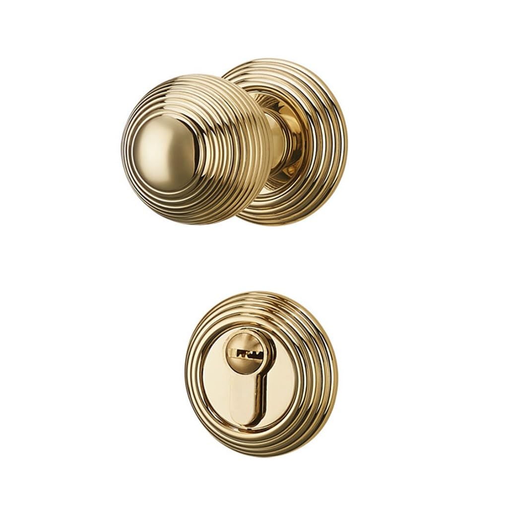 MOBYGKFY Full Copper Spherical Split Door Lock Bedroom Interior Silent Universal