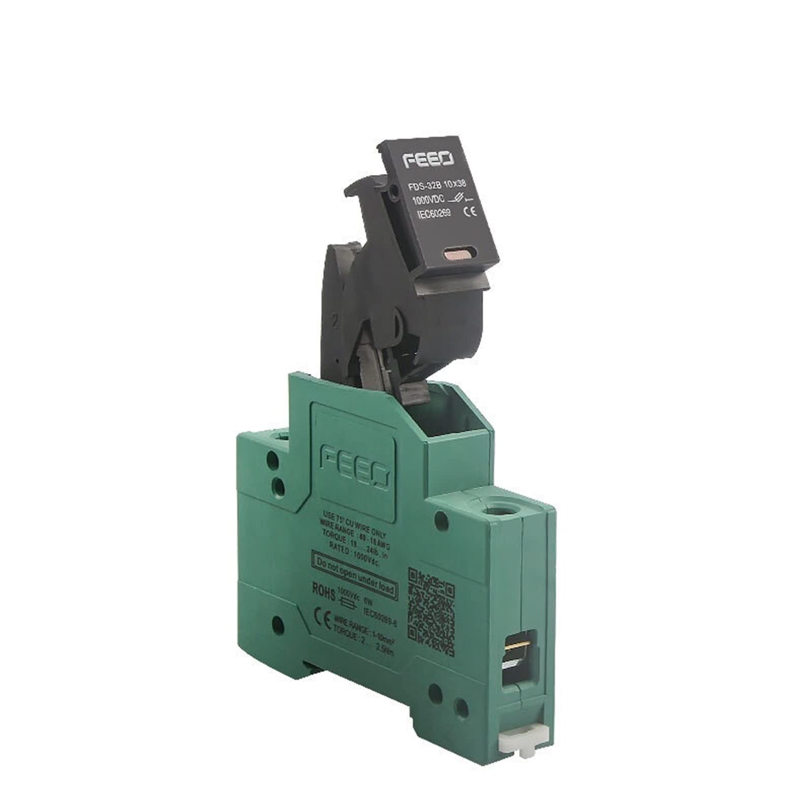 1 portafusibili solari DC 1P 1000 V PV 10 x 38 mm PV con luce e fusibile per protezione solare del sistema fotovoltaico (fusibile 25a, con luce con fusibile)