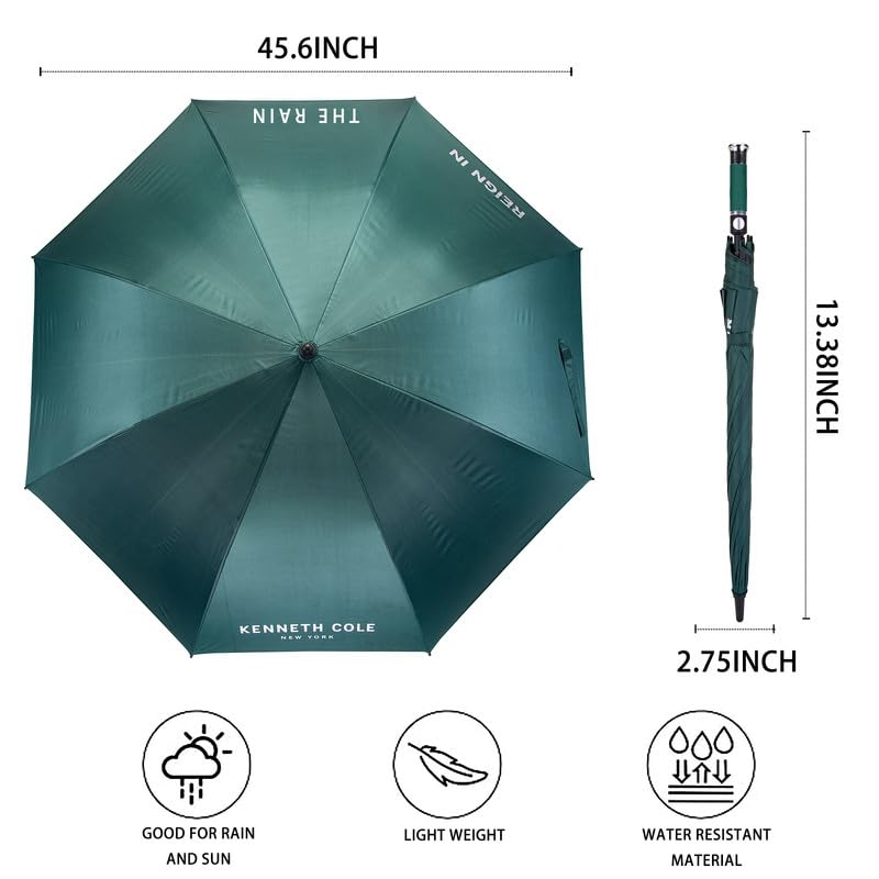 Image of KENNETH COLE New York Folding Umbrella for Men & Women, Auto Open, Lightweight Compact Design, 45.6 Inch Water Resistant Canopy, Portable Travel Umbrella for Rain & Sun - KCUM003