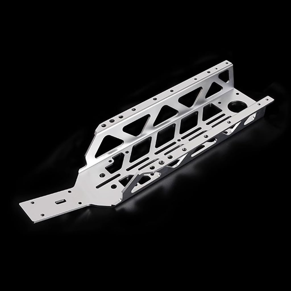 Hollow Out Metal Main Frame Chassis RC Replacement Parts for Rofun Rovan BAHA Baja 1/5 5B 5T 5SC RC Car, Silver