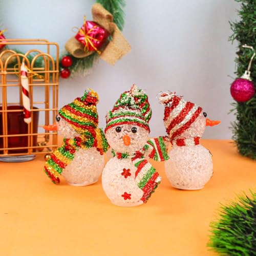 TIED RIBBONS Christmas Decoration for Home (Set of 4, Multi) Led Snowman Lights for Indoor Outdoor Tabletop Xmas Night Gift Set - Christmas Decorations for Home - Image 5