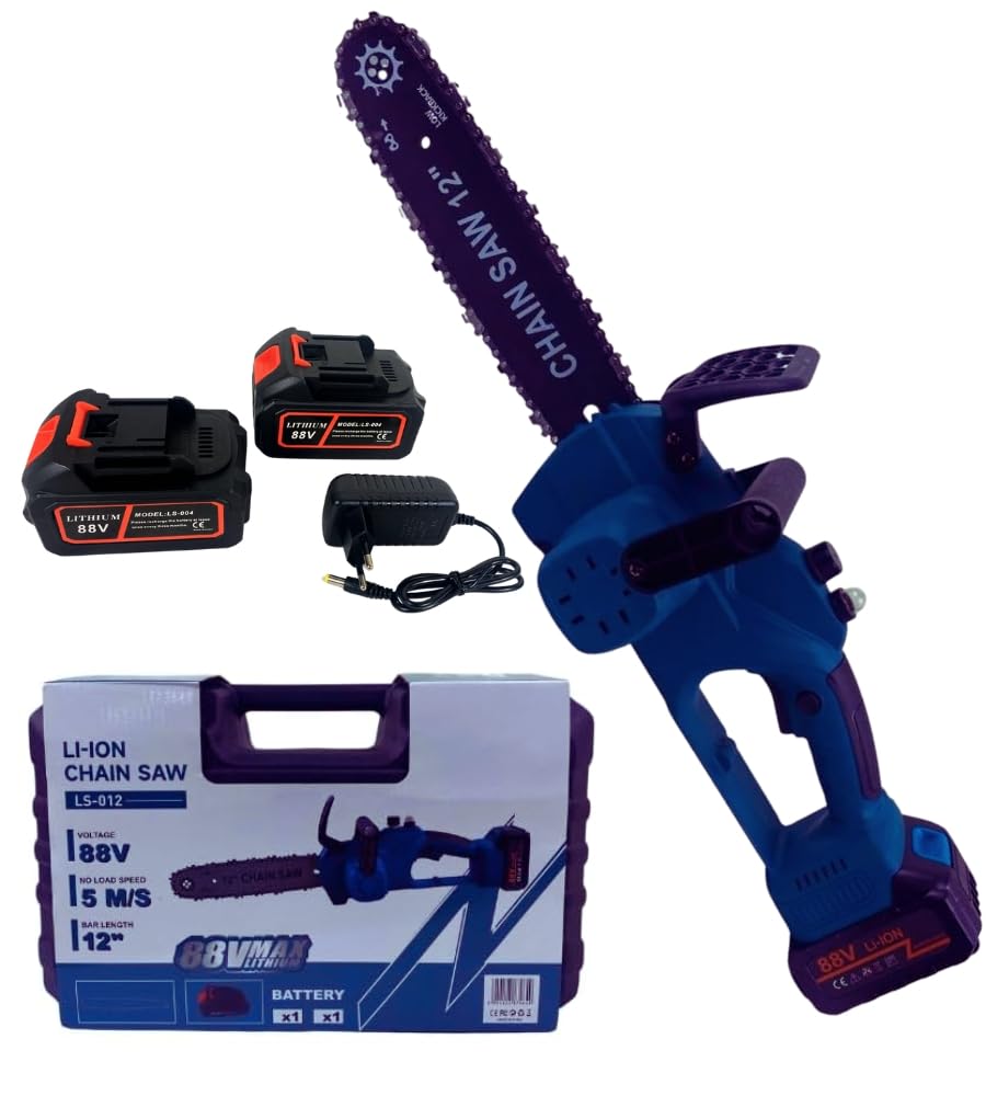 Motosega Elettrica a Batteria, Sega Elettrica 12 Pollici 800W, Doppia Batteria 21V, Serbatoio Olio Automatico, Valigetta Portatile, Potatura Taglio del Legno Rami Giardino