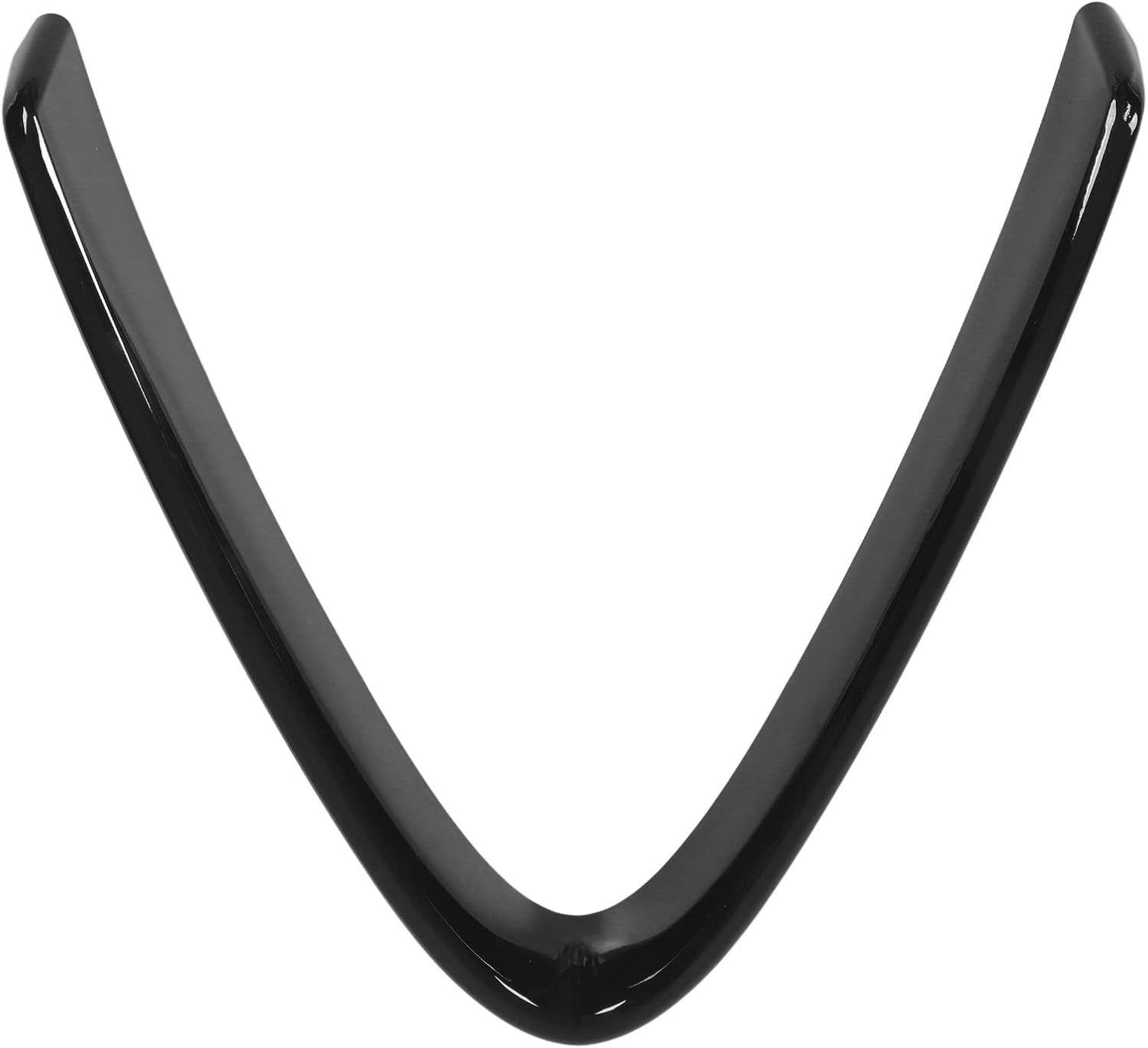Replacement for Giulia Stelvio 2017-2020 Front Bumper Grill Cover, Glossy Black Front Grille Trim Front Grille Decorative Cover V Shape Frame Decoration Sticker