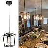 SGLfarmty Farmhouse Pendant Lighting for Kitchen, Single Light Brown Pendant Island Light with Clear Glass Shade，Modern Industrial Metal Pendant Light Fixtures Ceiling Hanging for Entryway,1 Pack