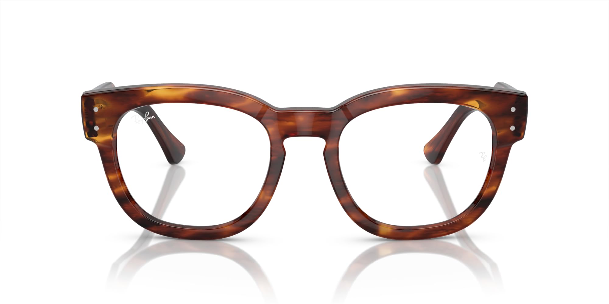 Ray-Ban Rx0298v Mega Hawkeye Ramki do okularów na receptę, Havana w paski/demo, 48 mm Unisex dzieci, Obiektyw w paski Havana/Demo, 48 mm