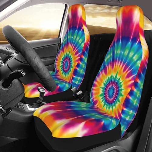 Housses de siège avant de voiture imperméables tie-dye - Protection auto universelle