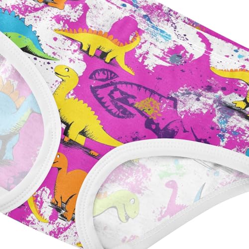 Wusikd Colorful Dinos Girls' Underwear Cotton Cute Girls Briefs Soft Toddler Underwear 2T4