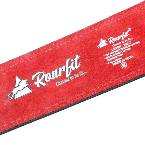 Image of Roarfit Premium Lever Belt with lever case Case, Black and Orange, 13MM Powerlifting Belt Cover with Cosmic Orange Lever (SMALL)