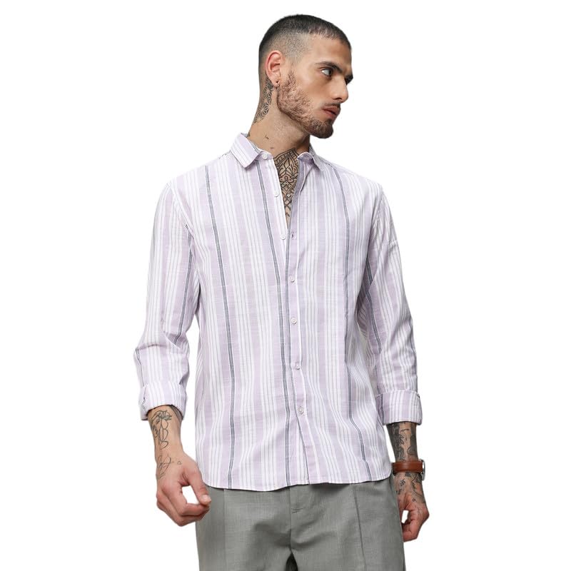 Image of CAHOOT Men's Shirt for Casual Wear |Regular Fit | Cotton Spread Collar Shirt Crafted with Regular Sleeve, Comfort Fit & High-Performance for Everyday Wear