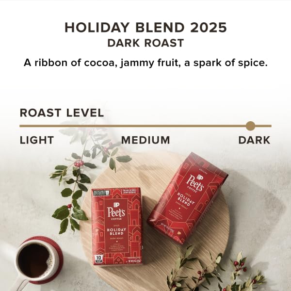 Miniatura 3 de Peet's Coffee, Cápsulas K-Cup Dark Roast para cafeteras Keurig - Holiday Blend 2022 22 unidades (1 caja de 22 cápsulas K-Cup)