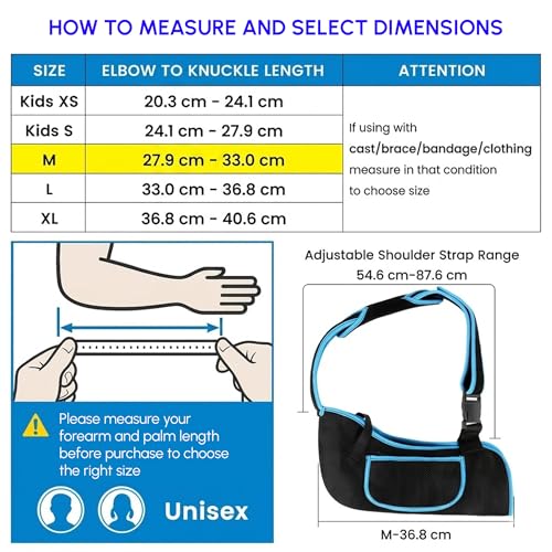 Image of Arm Sling Pouch Belt with Adjustable Shoulder Strap for Fracture, Sprain & Dislocation Pain Relief | Forearm, Elbow & Wrist Support | Lightweight, Breathable Orthopedic Arm Brace Immobilizer for Men & Women