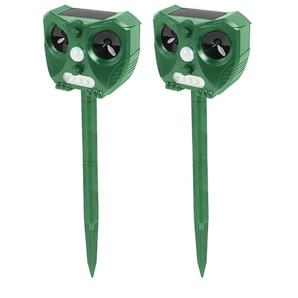 2X Répulsif Chat Ultrason, Repulsif Chat Solaire Extérieur Efficace Contre Les Chats et Autres Animaux, Protégez Votre Jardin