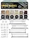 Spice Racks Organizer For Cabinet Door Mount, Wall Mounted: Unique Racks Design to Secure Jars - Set of 4 Spices & Seasoning Chrome Hanging Shelf Kit - Storage in Kitchen, Pantry, Cupboard, Countertop