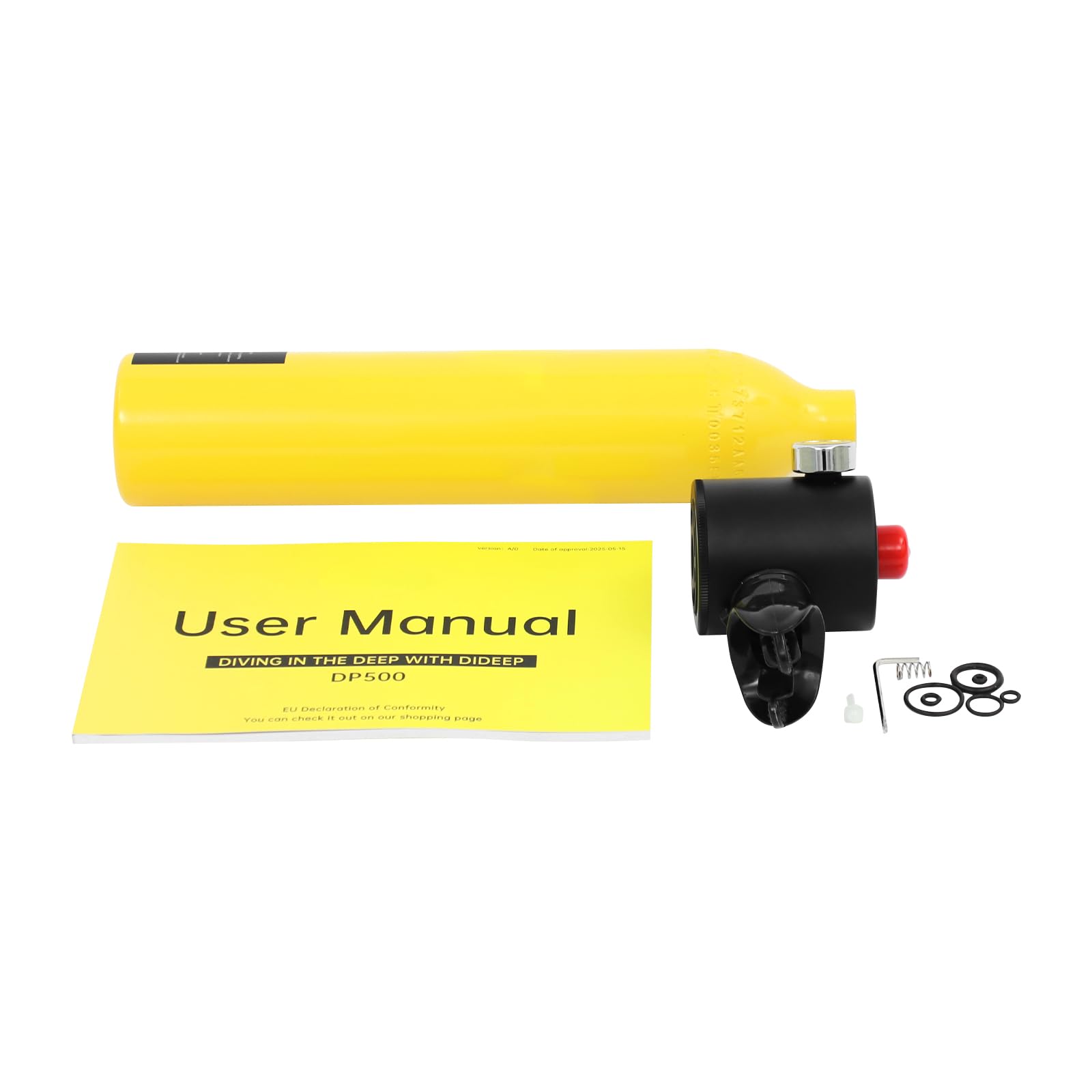 0.5L Mini Tauchflasche, 200 Bar Sauerstofftank zum Tauchen, Wiederverwendbare, Lung Tank Support 5-10 Min Unterwasseratmung, Taucherflasche für Tauchpraxis Oder Als Ersatzluftflasche