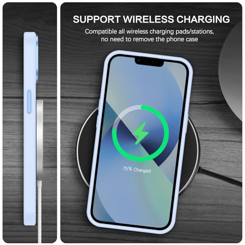 Coque de protection iPhone 13 14 MagSafe BENTOBEN fine bleu clair mate