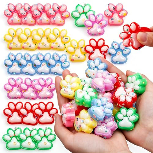 Image of Stress Relief Toy Taba Cat Paw Toys, 24Packs Mini Squeeze Toy Paw, Handmade Soft Cute Sensory Toys, Bouncy Stretchable Springy Relaxation Toys for Children Gifts