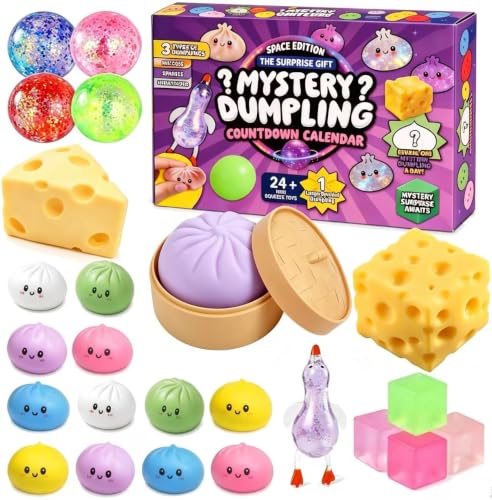 SLEEPHEAD Squishy bun Advent Calendar 25 PCS bun Mystery Surprise Fidget Toys Stress & Anxiety Relief Sensory Toys for Kids & Adults Ideal Holiday & Birthday Gift