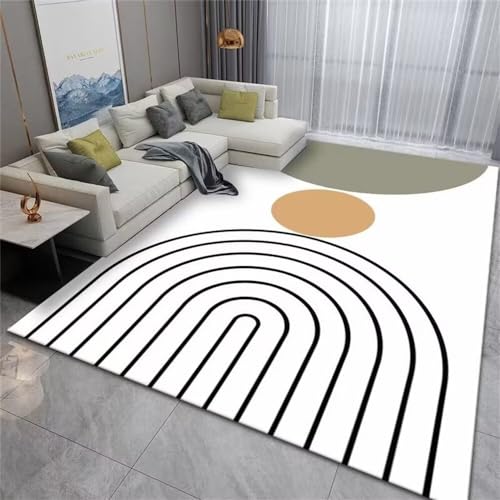Tapis de chambre résistant à l'usure 200X260CM avec lignes géométriques