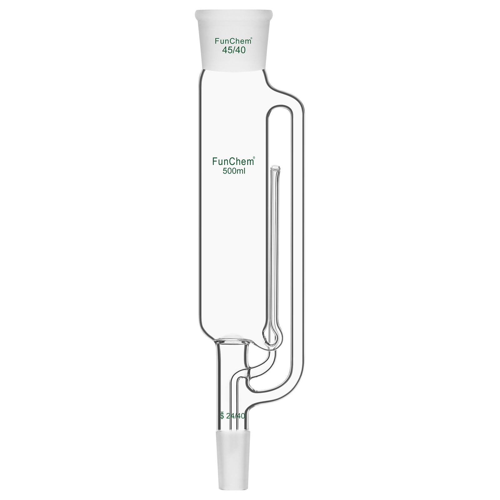 FunChem Estrattore Soxhlet, Apparecchio Soxhlet in Vetro Borosilicato A Parete Spessa con Giunti Standard Ground 45/40 E 24/40 per Riflusso Ed Estrazione in Laboratorio