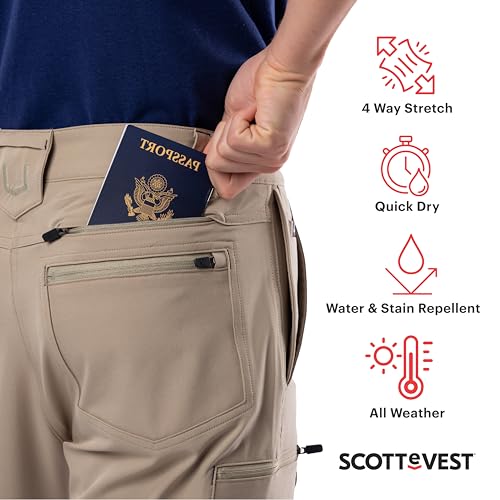 SCOTTeVEST Action Adventure Pant for Men - 17 Hidden Pockets - Water Repellent for Travel & More3