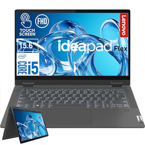Image of Lenovo IdeaPad Flex 5 15.6 Inch FHD Touchscreen Laptop, Backlit Keyboard, Fingerprint Reader, Intel 11th Core i5-1135G7, Quad-Core Processor, 8GB RAM, 1TB SSD, Windows 11, Graphite Gray, WiFi 6