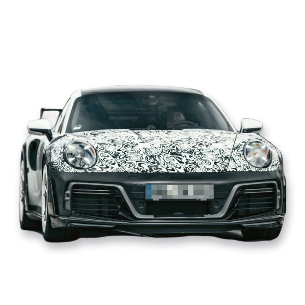 Auto-Dress Erlkönig Auto-Folie mit Luftkanal-Technik für 3D Car-Wrapping - Tarnfolie für Prototypen (150x150cm, Farbe: Schwarz-Weiß, Finish: Glanz)