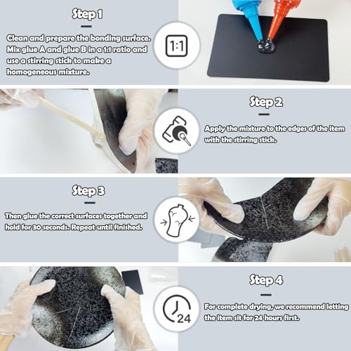 Image of Epoxy Glue - 125+125g Quick Cure 5 Minute Epoxy Adhesive - Super Tough and Durable - Clear 2 Part Epoxy Glue for Repairing Hard Plastics, Metals, Ceramics, Wood, Etc
